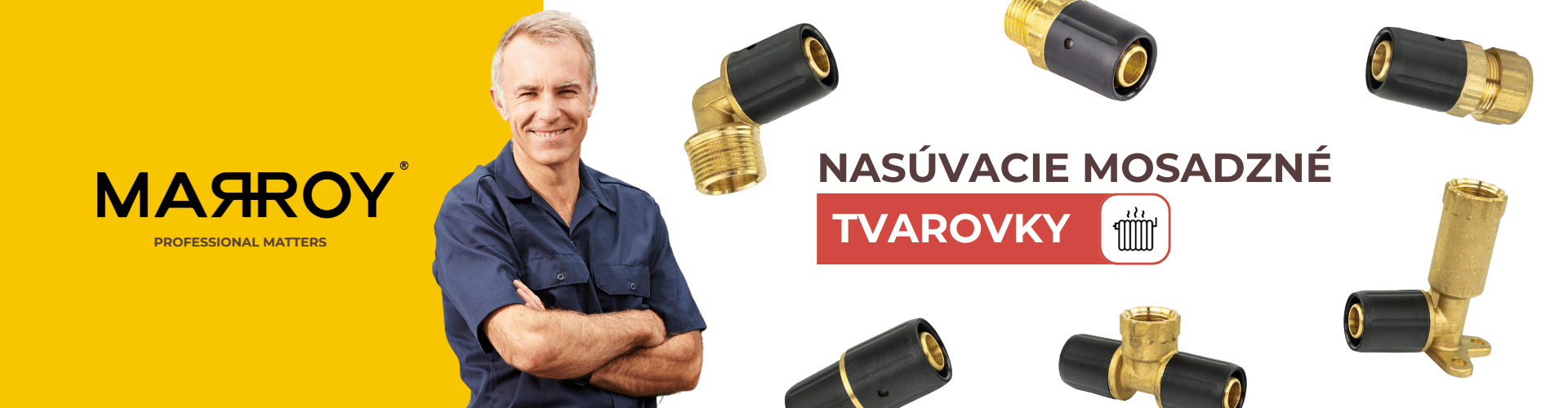 Tvarovky mosadzné nasúvacie na kúrenie